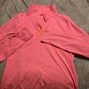 Under Armour Bright Coral & Orange Quarter-Zip Pullover